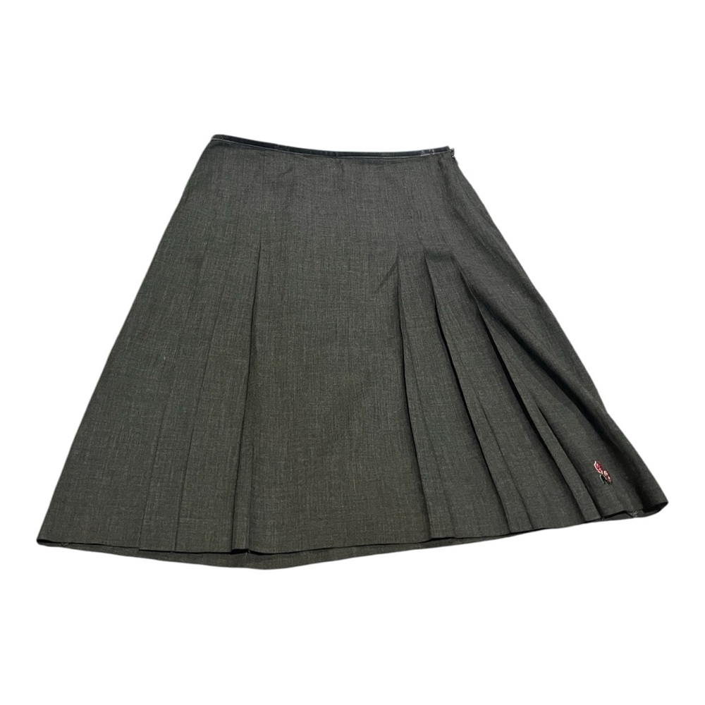 Vintage Paul Smith rose embroidered wool blend pleated skirt